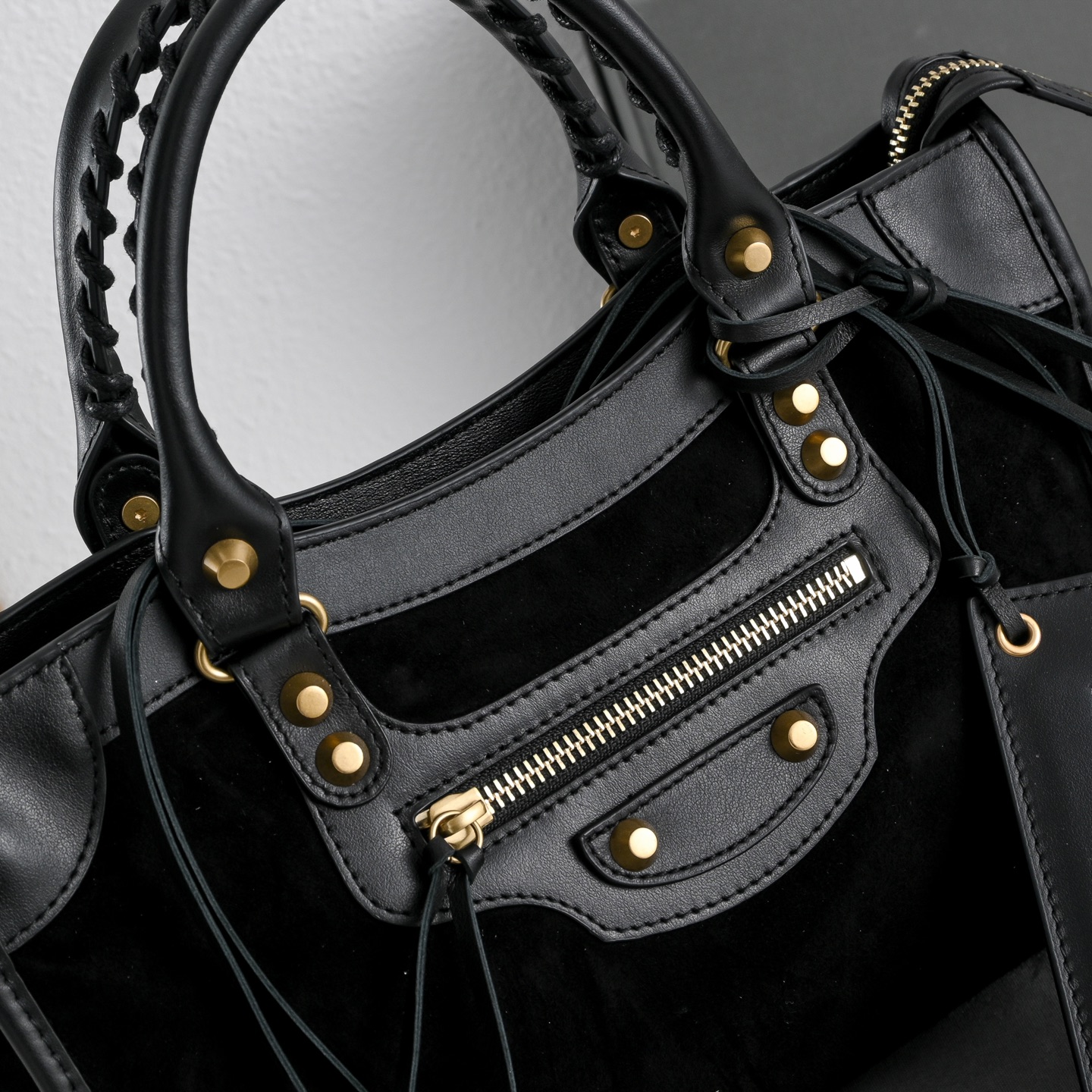 BALENCIAGA 발렌시아가 Le City 르 시티 스웨이드 컴비네이션 카프스킨 모터사이클 백 가방