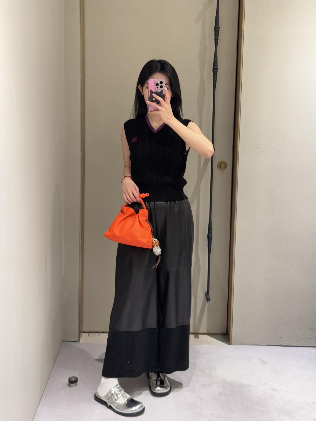 LOEWE 로에베 Flamenco 플라멩코 퍼스 나파 카프스킨 파우치 숄더백 가방