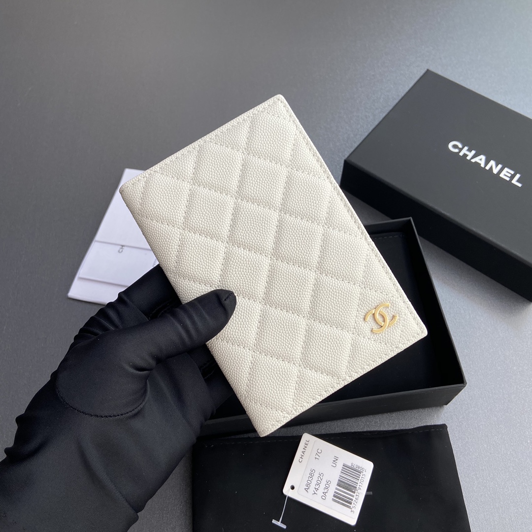 [Chanel] 샤넬 램스킨 퀼팅 패스포트 홀더/여권 지갑