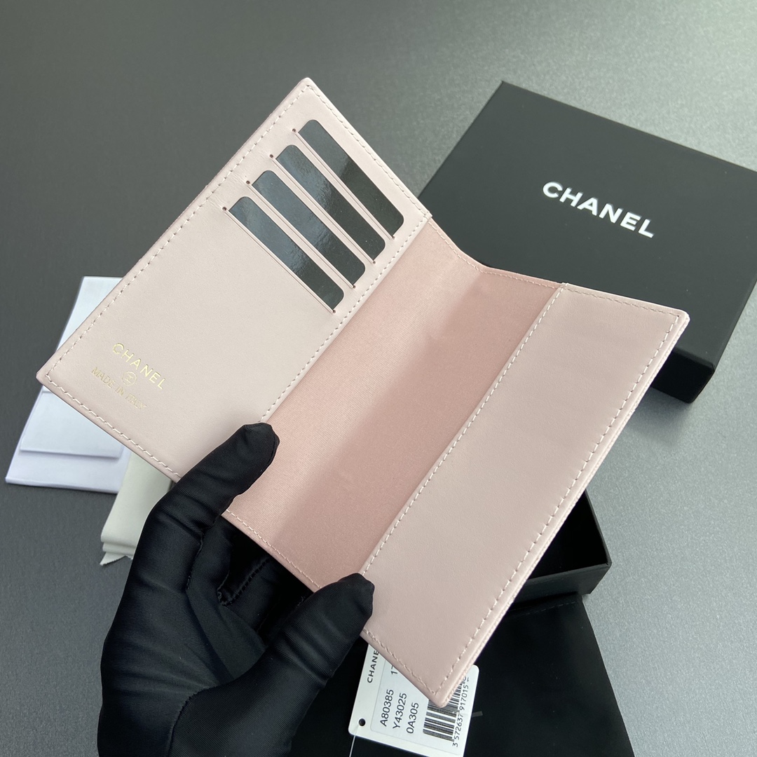 [Chanel] 샤넬 램스킨 퀼팅 패스포트 홀더/여권 지갑