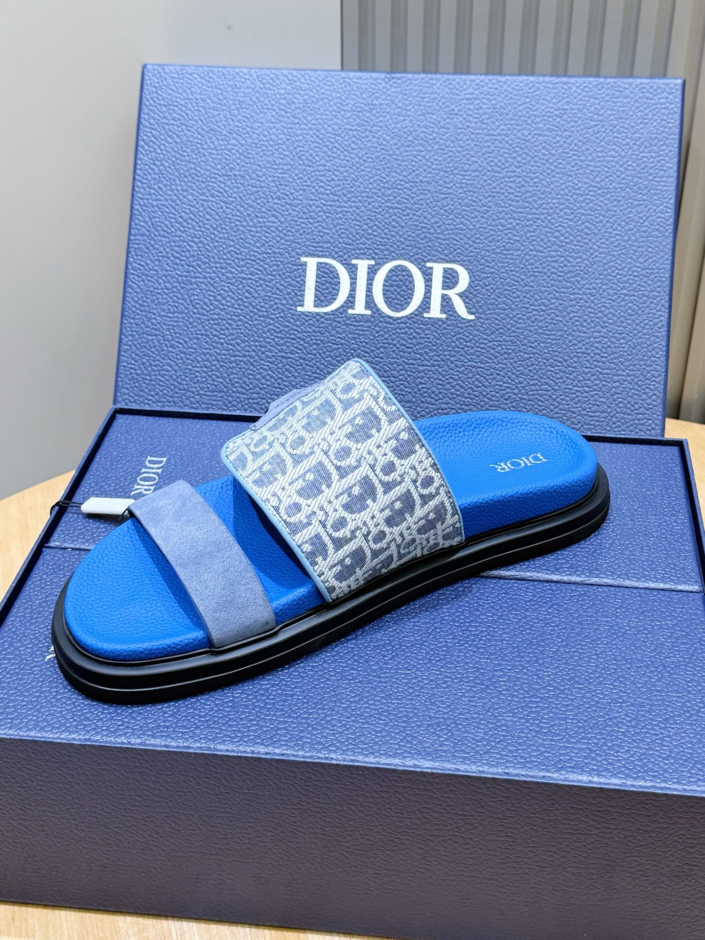 Dior 디올 Aqua 남성 슬라이드 샌들 슬리퍼 신발