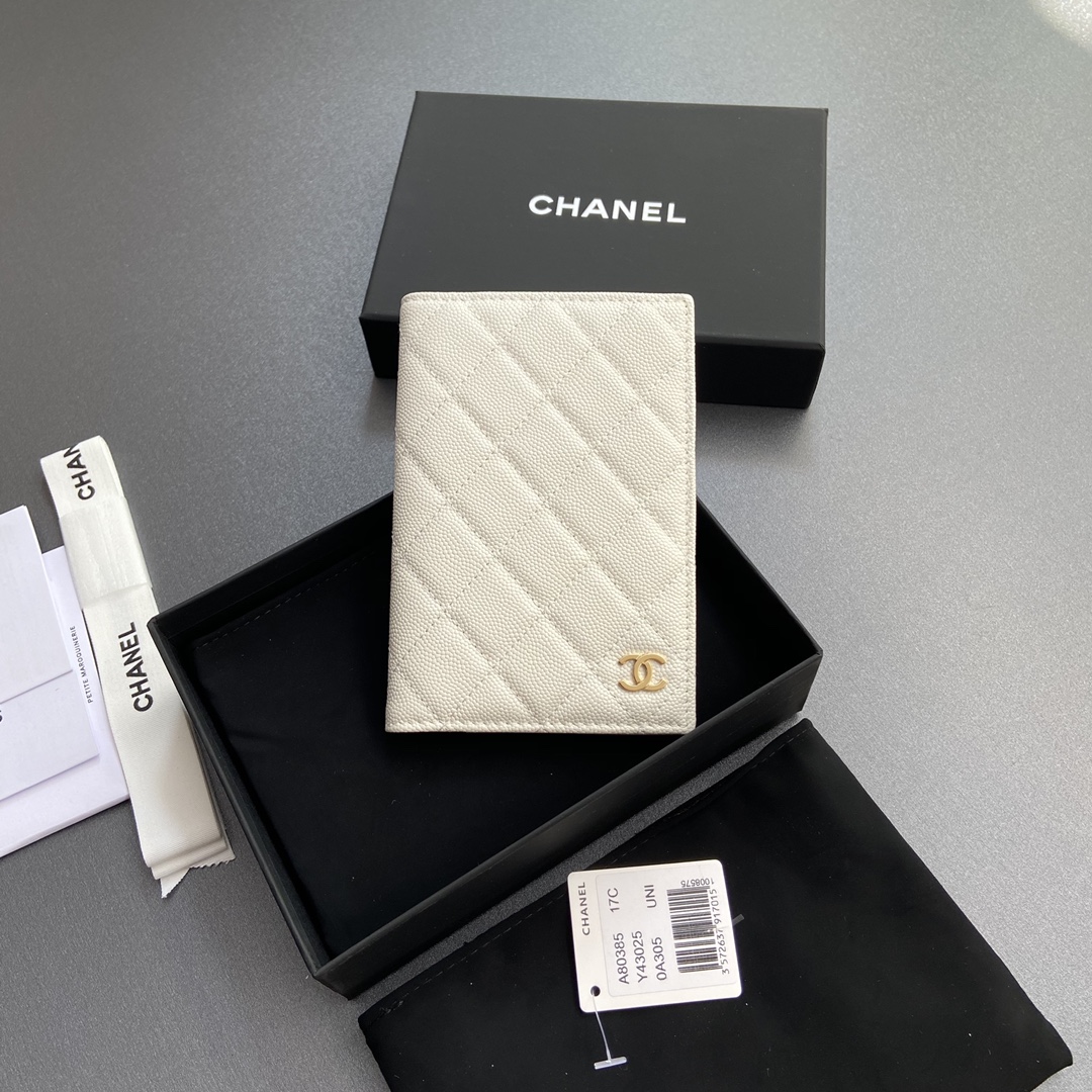 [Chanel] 샤넬 램스킨 퀼팅 패스포트 홀더/여권 지갑