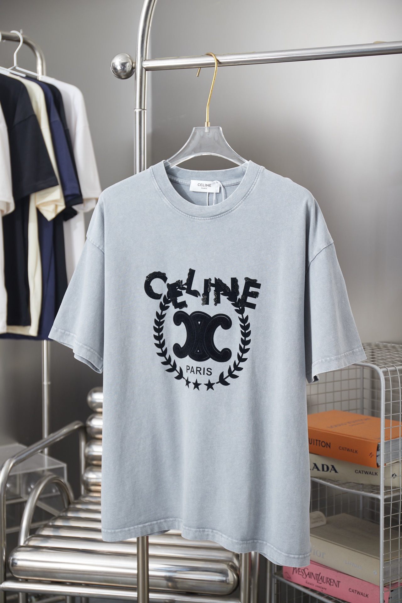 셀린느(CELINE) 빈티지 로고 프린팅 반팔 티셔츠 상의 의류