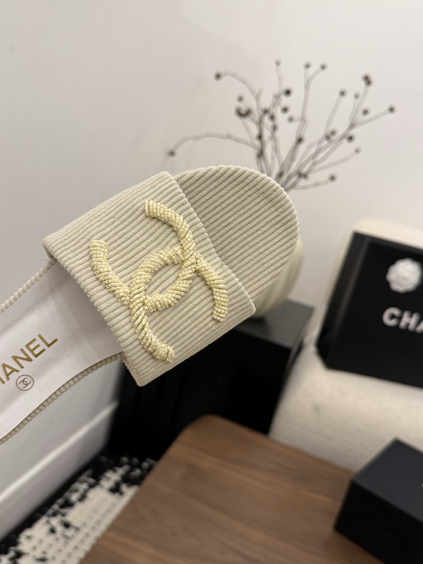 샤넬(CHANEL) 로고 스트라이프 플랫 슬리퍼 신발