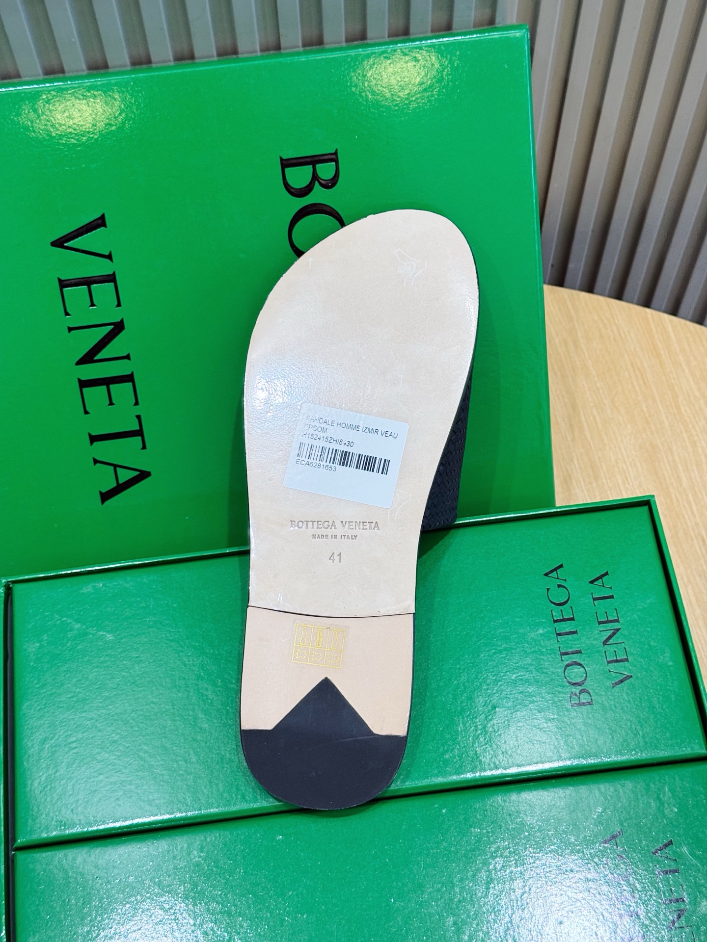 [Bottega Veneta] BV 보테가 베네타 맨즈 웨이브 레더 슬라이드 슬리퍼 신발