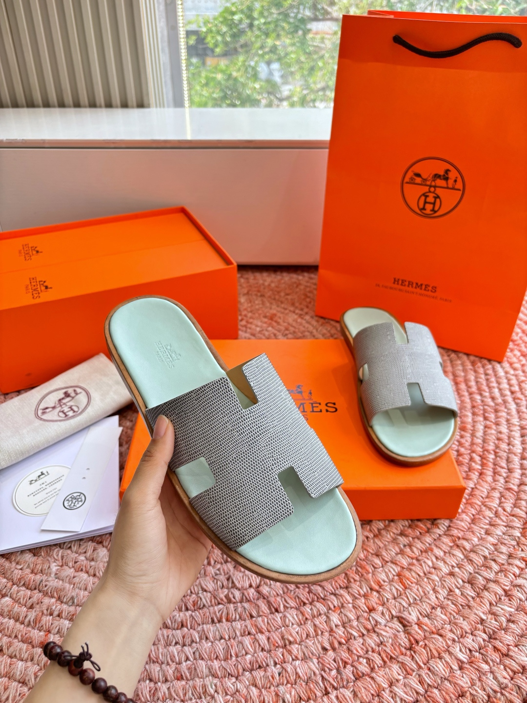에르메스(HERMES) H 스트랩 슬리퍼 샌들 신발
