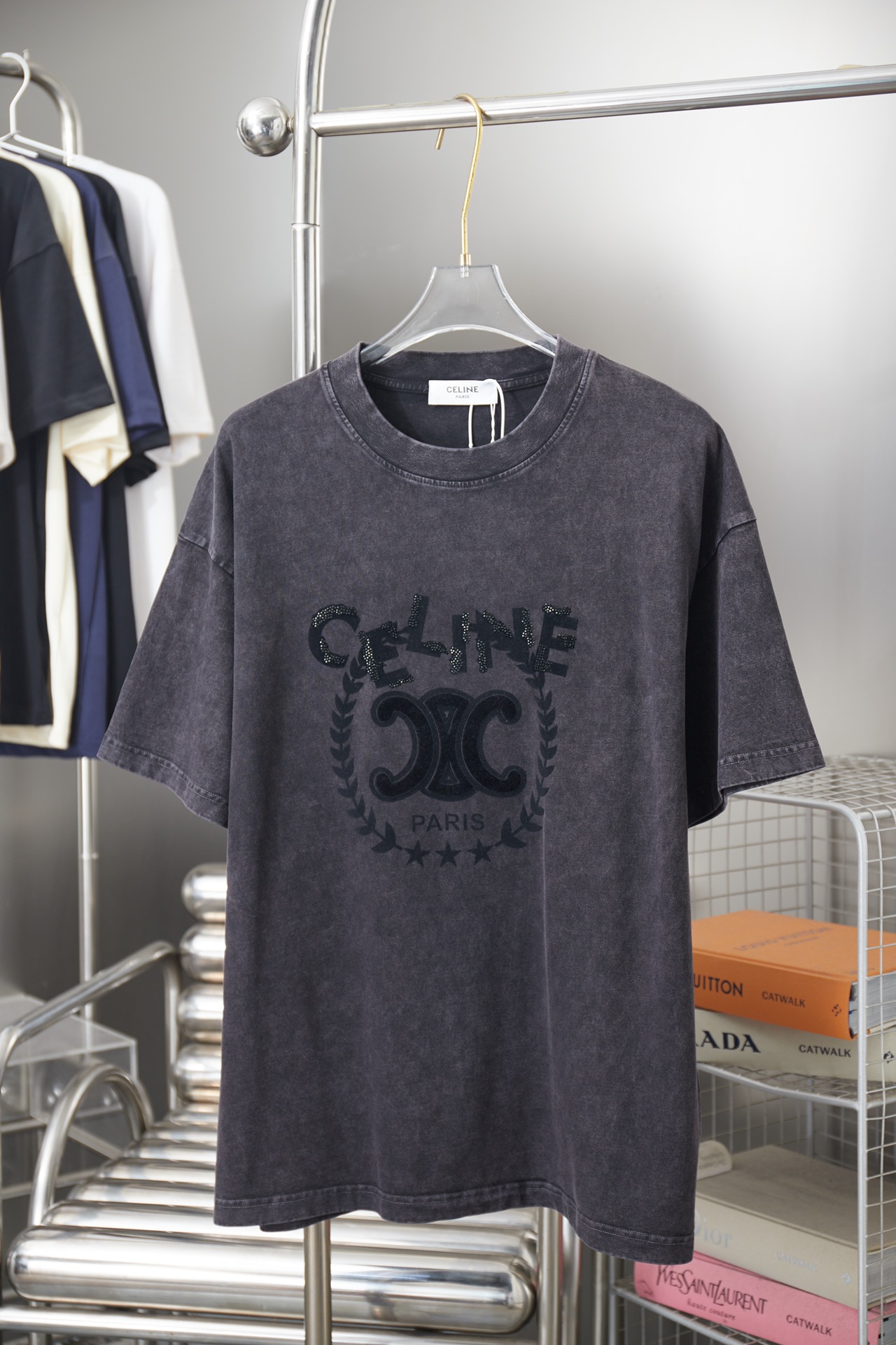셀린느(CELINE) 빈티지 로고 프린팅 반팔 티셔츠 상의 의류