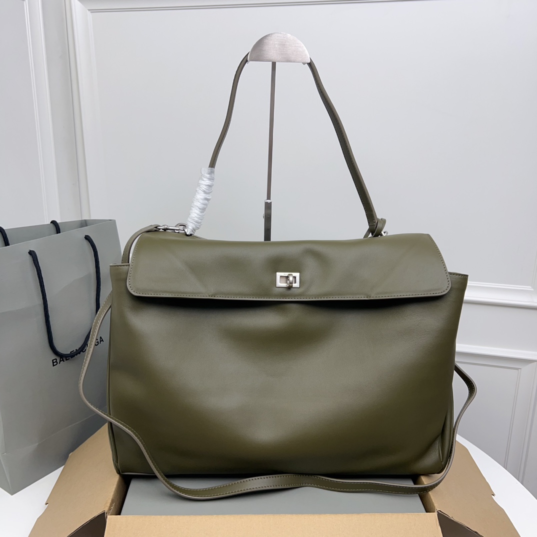 BALENCIAGA 발렌시아가 Rodeo 로데오 라지 핸드백 (다크 그린 컬러 / 실버 하드웨어) 가방