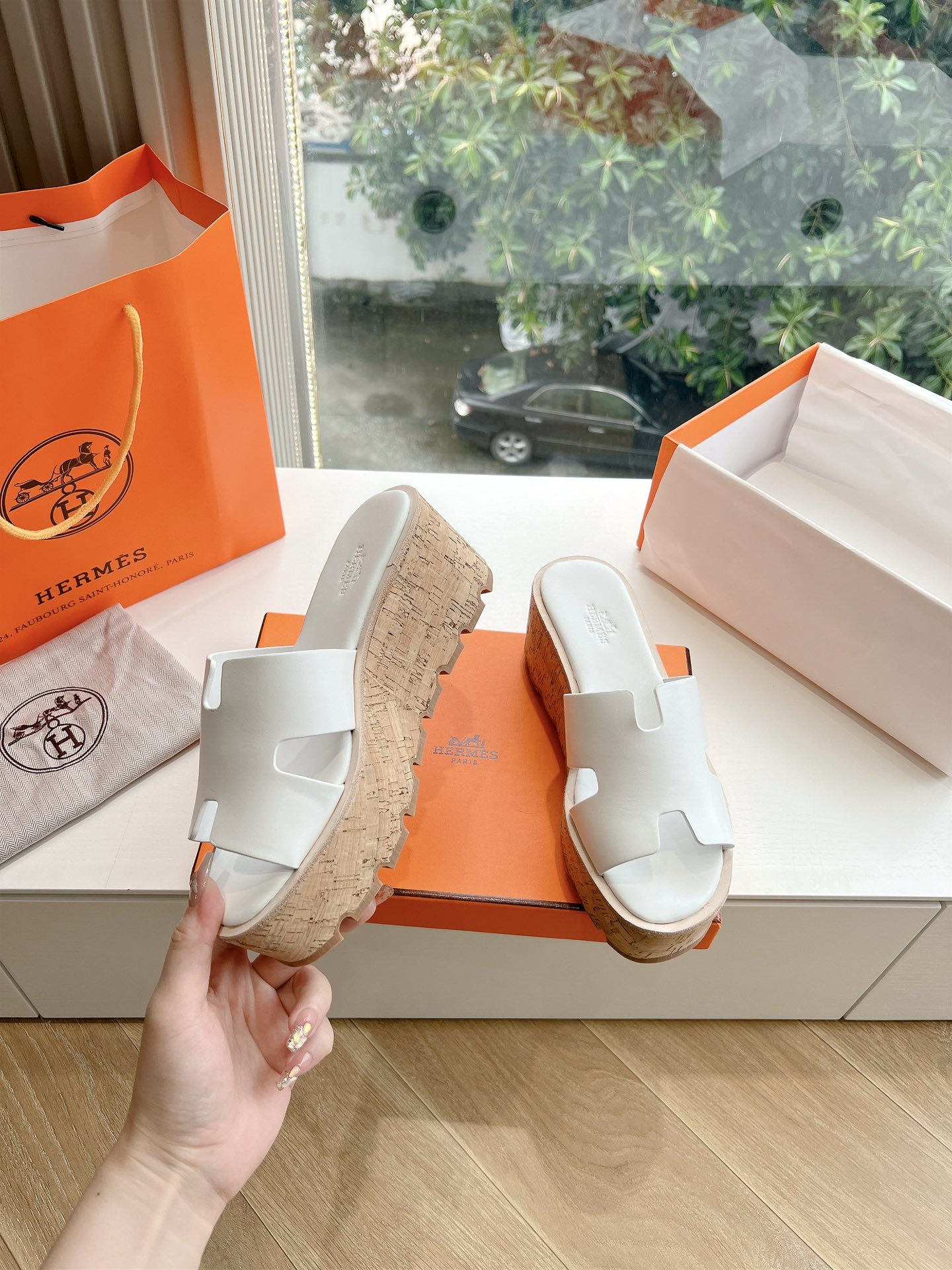 에르메스(HERMES) 웨지힐 슬리퍼 신발