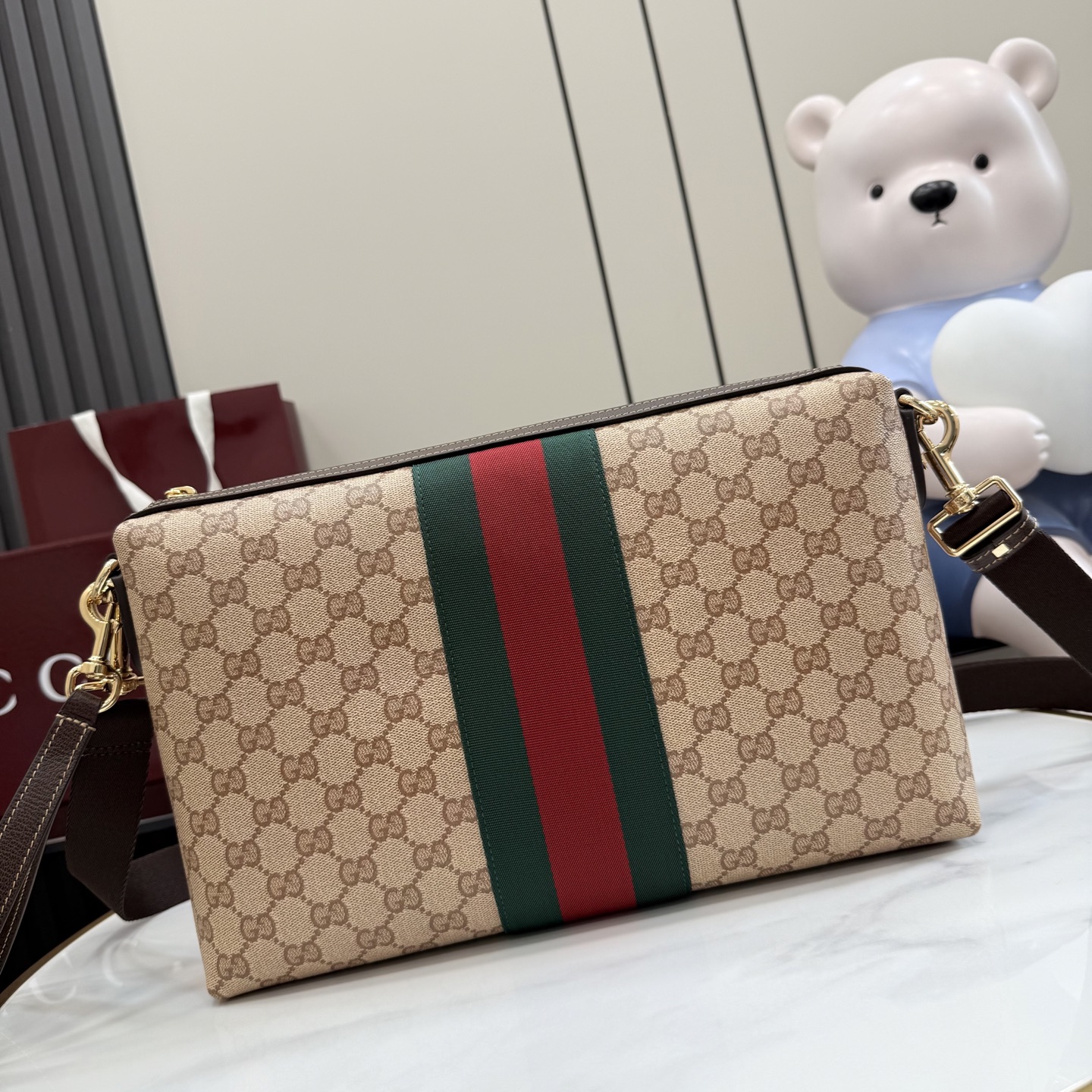 GUCCI 구찌 제너레이션(Generation) GG 캔버스 메신저/클러치 - 샌드/브라운 가방