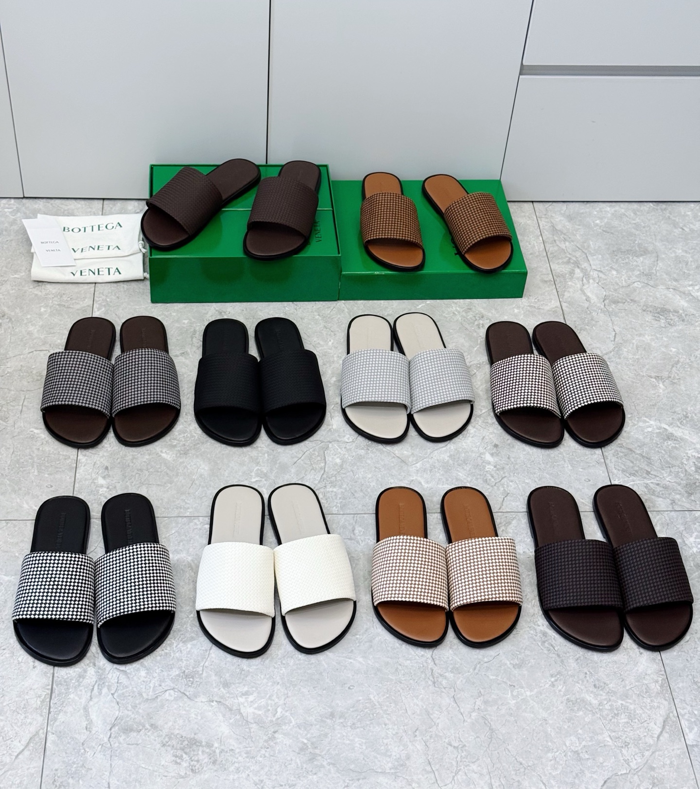 [Bottega Veneta] BV 보테가 베네타 맨즈 웨이브 레더 슬라이드 슬리퍼 신발