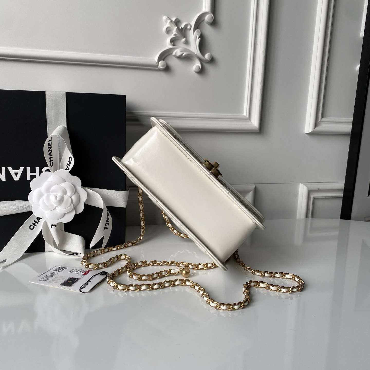 CHANEL 샤넬 더블 골드 볼 드로스트링 미니 백 가방