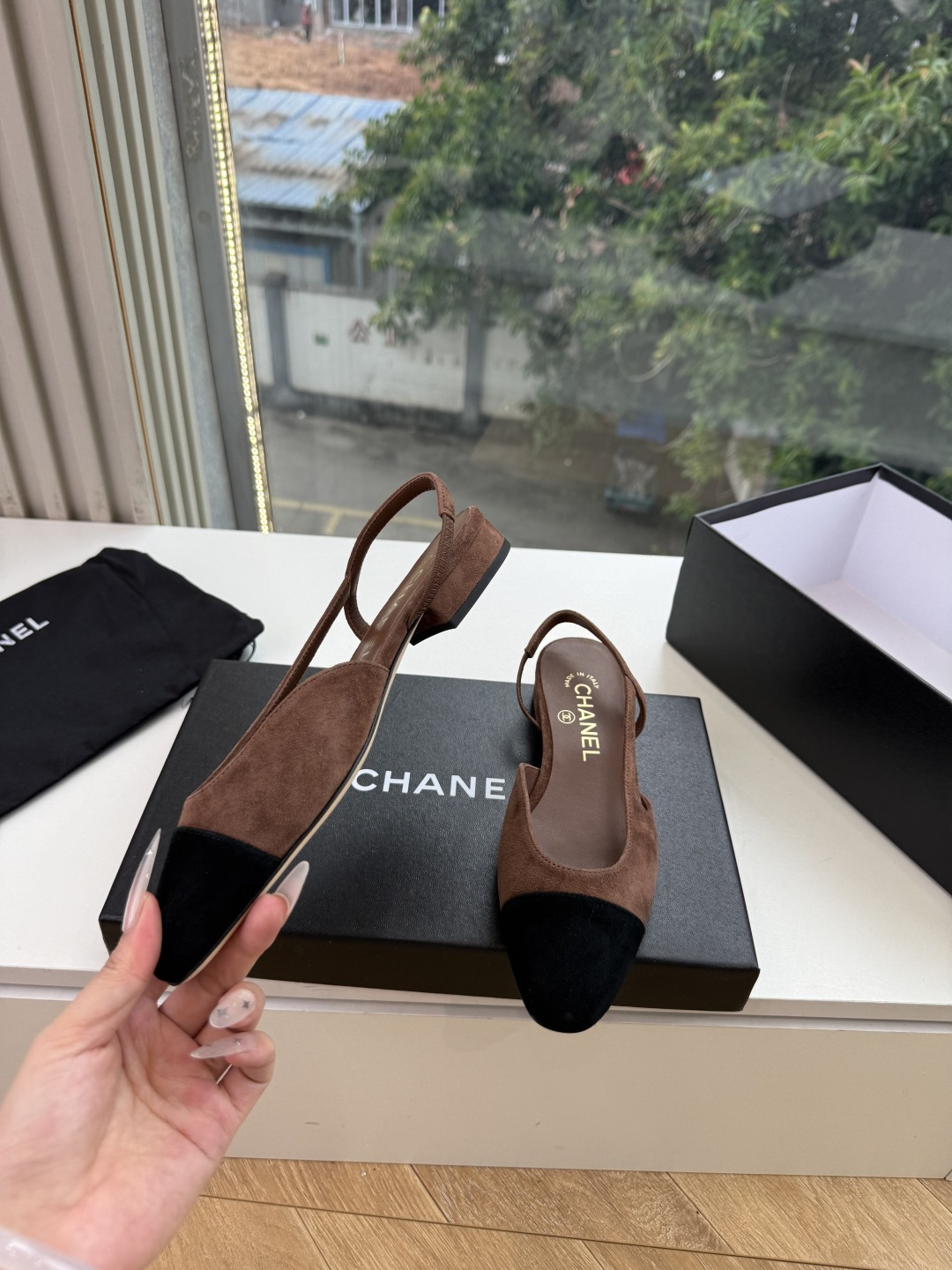 샤넬(CHANEL) 메리제인 슬링백 플랫 신발