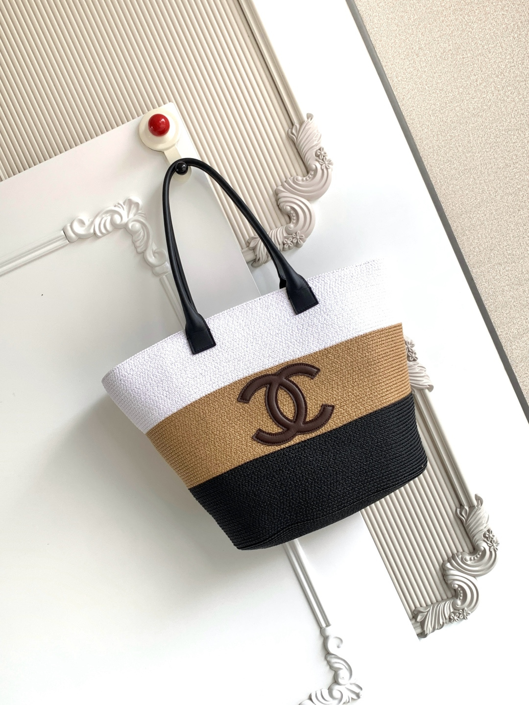 Chanel 샤넬 26C 라피아 & 스웨이드 위빙 쇼핑백 토트백 (AS6148) 가방