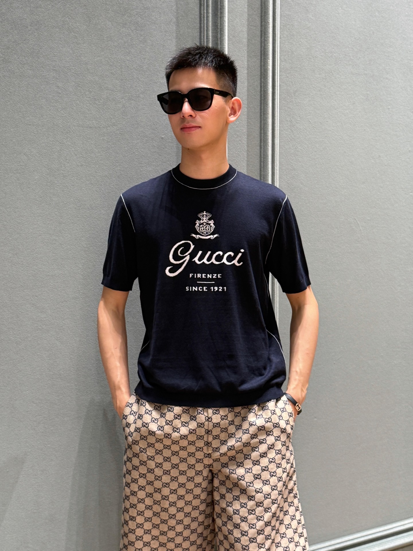 구찌(GUCCI) 인타르시아 니트 반팔 티셔츠 의류