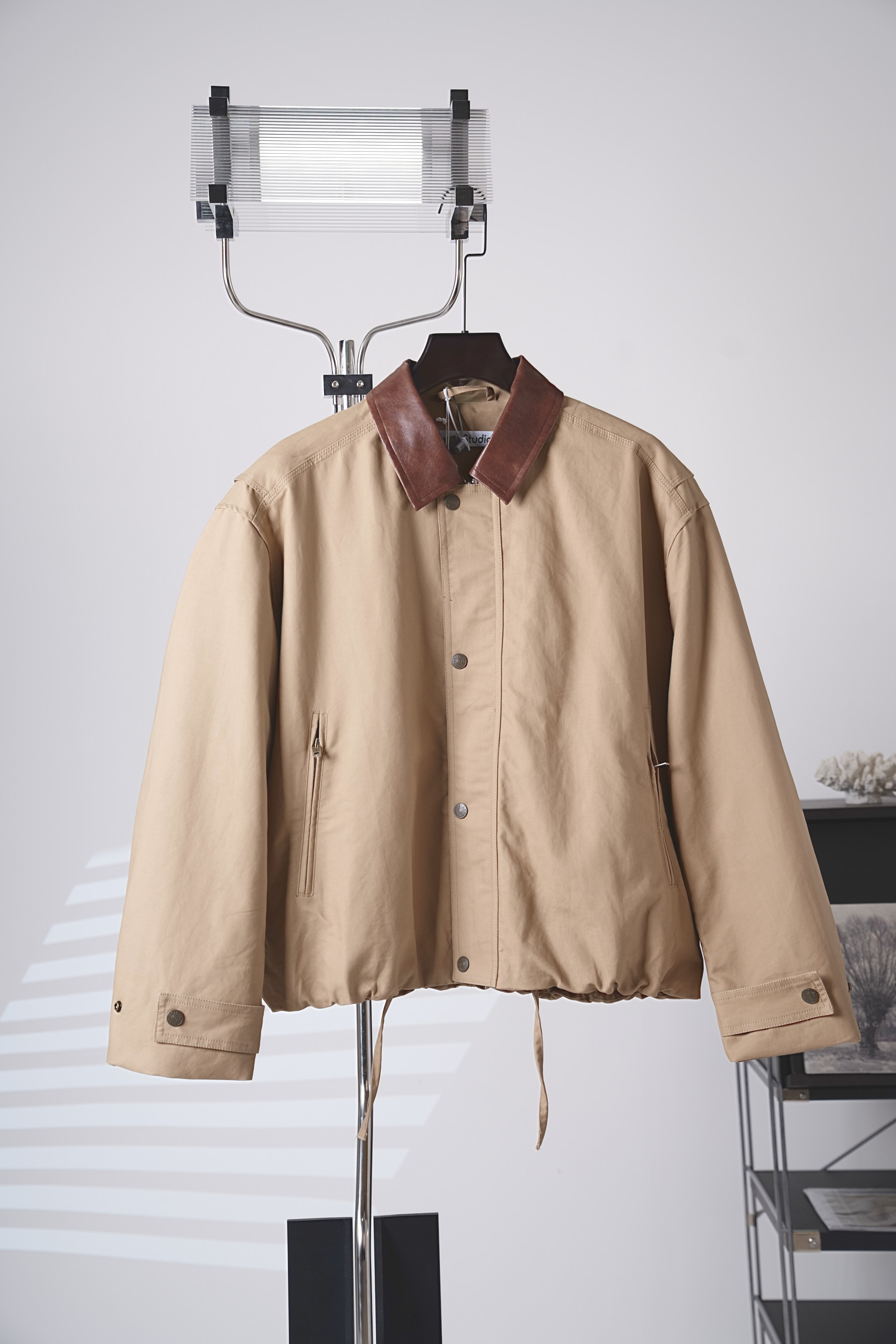 아크네(Acne studios) 레더 로고 트윌 재킷 상의 의류