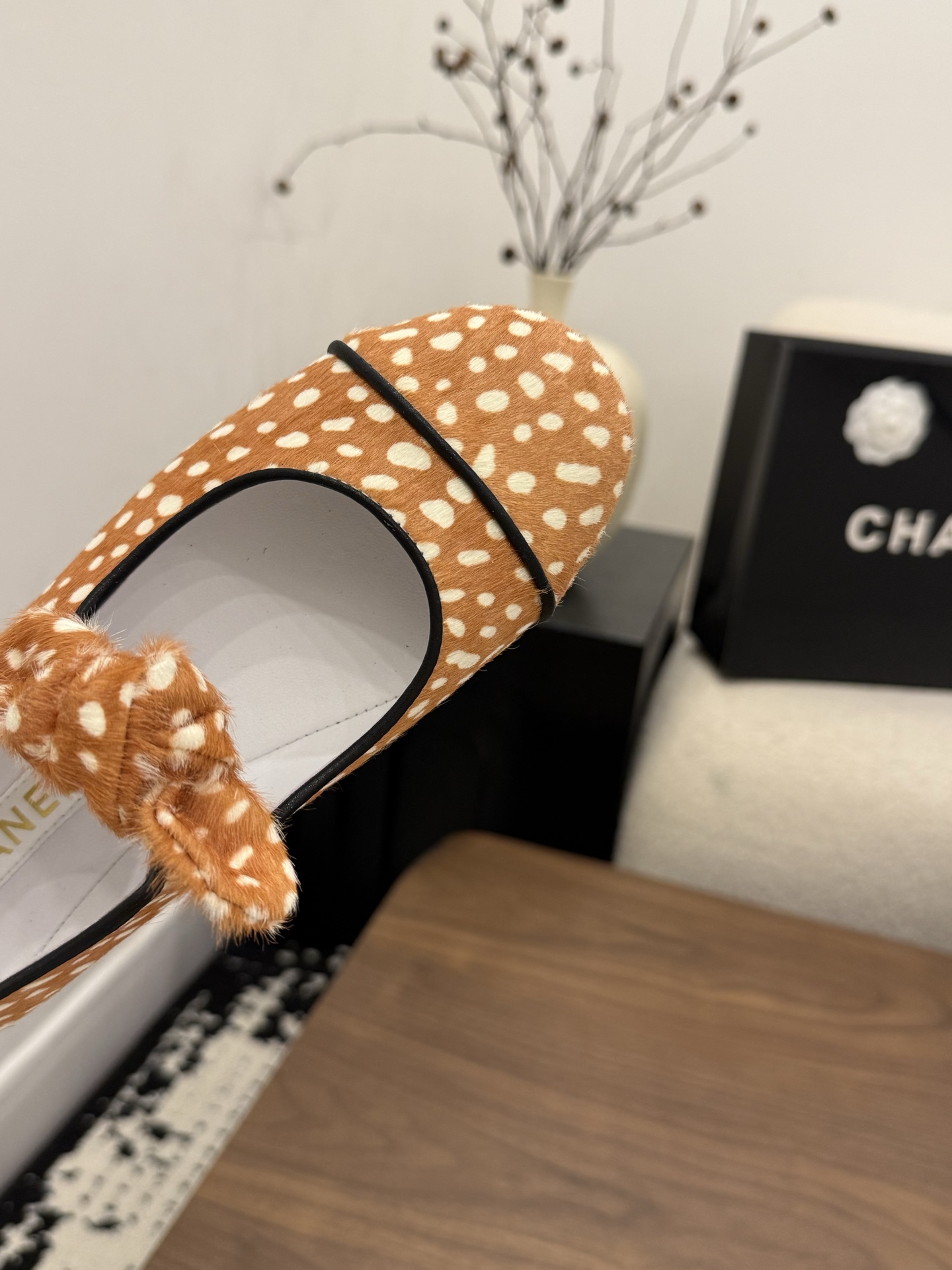 샤넬(CHANEL) 호피 메리제인 플랫슈즈 신발