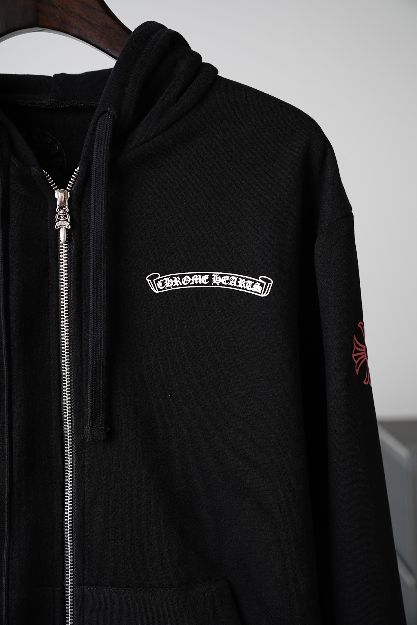 크롬하츠(CHROME HEARTS) 로고 프린트 후드 집업 상의 의류