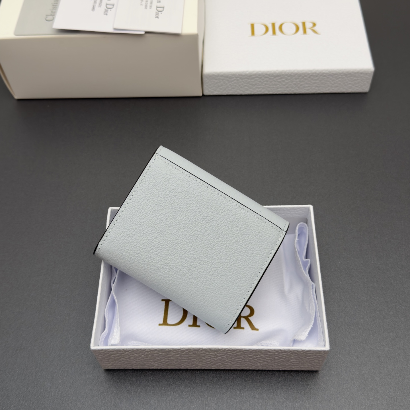 [Dior] 디올 Lotus 로터스 새들 고스트 그레인드 미니 지갑