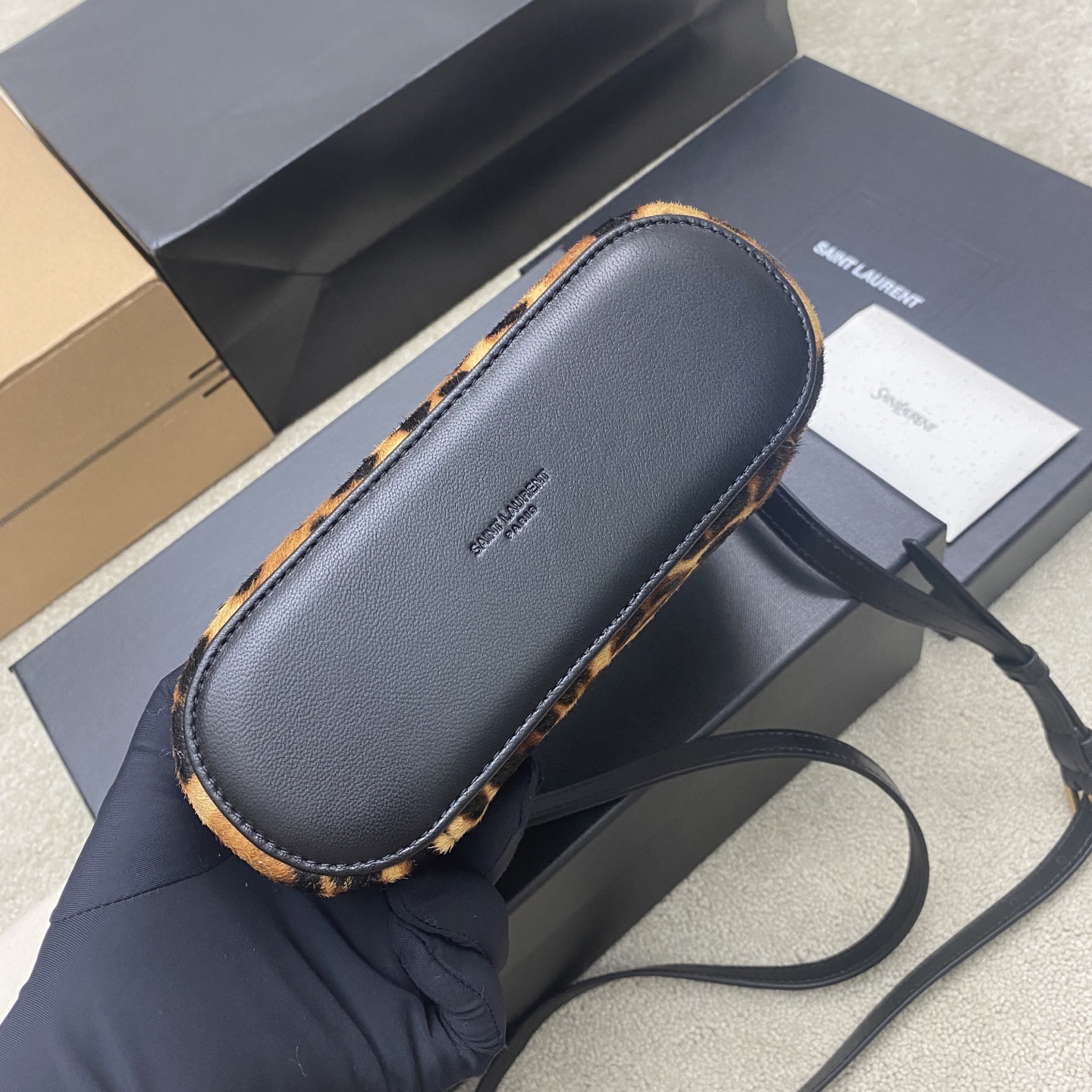 YSL 생로랑 가비(Gaby) 레오파드 화장품 케이스 파우치 백 가방