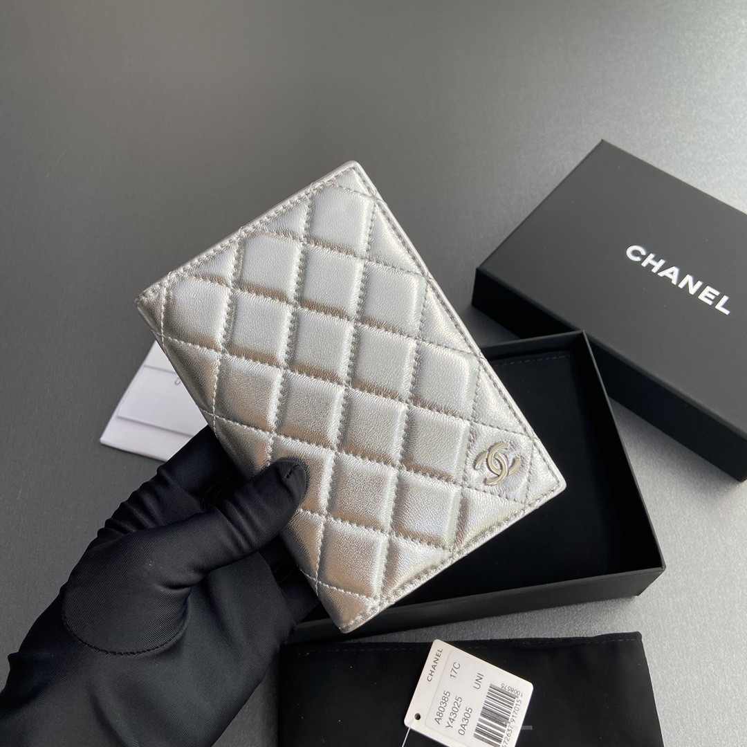 [Chanel] 샤넬 램스킨 퀼팅 패스포트 홀더/여권 지갑
