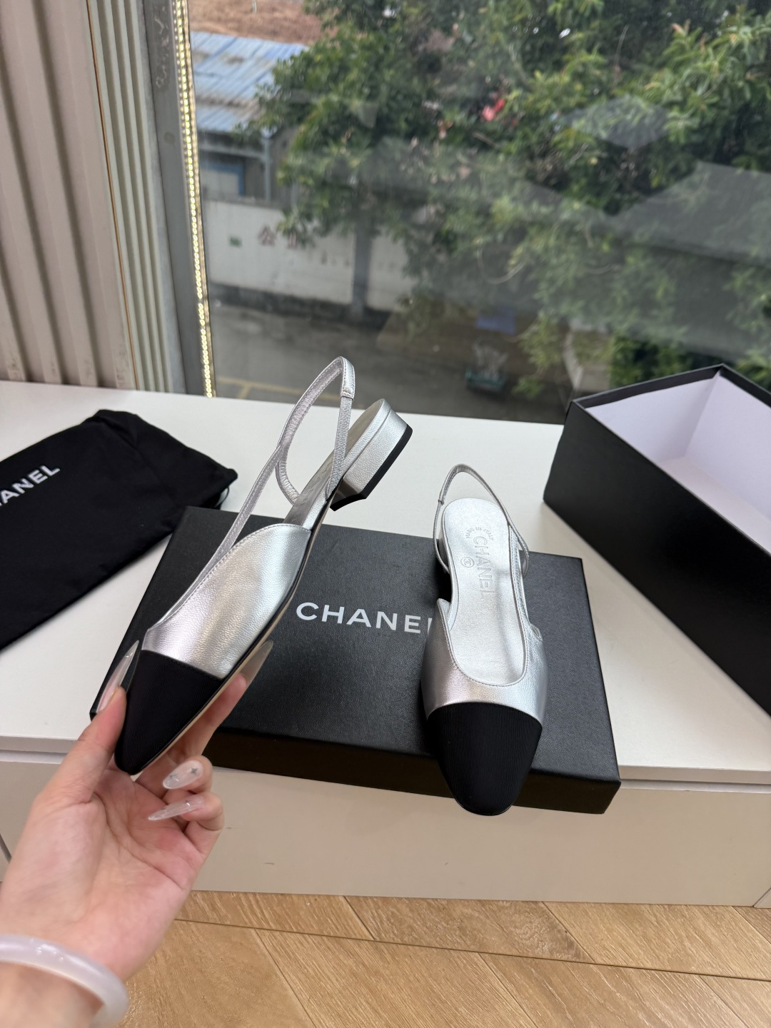 샤넬(CHANEL) 메리제인 슬링백 플랫 신발