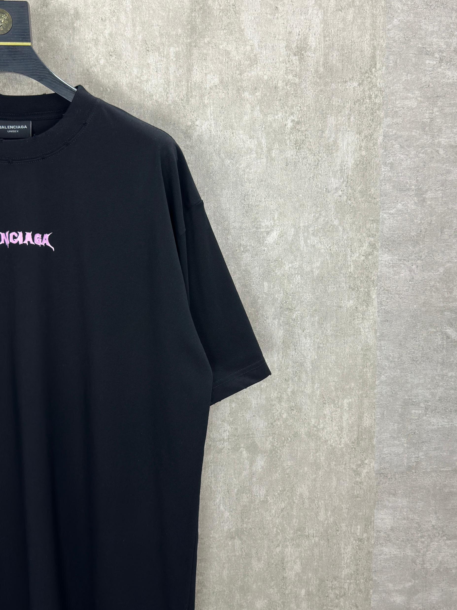 발렌시아가(BALENCIAGA) 레터링 프린트 반팔 티셔츠 의류