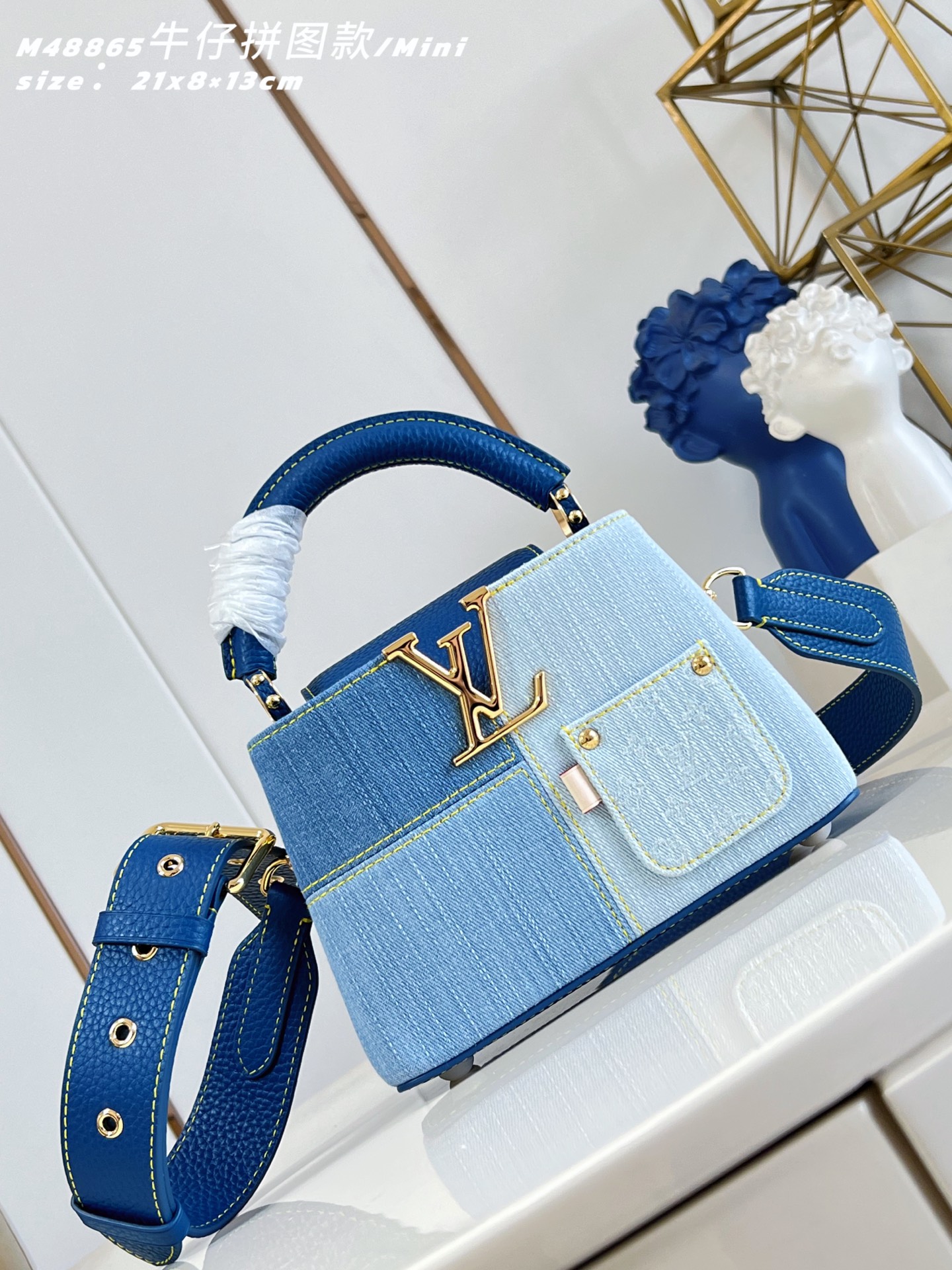[Louis Vuitton] LV 루이비통 카퓌신 Capucines mini 미니 데님 패치워크 토트백 가방