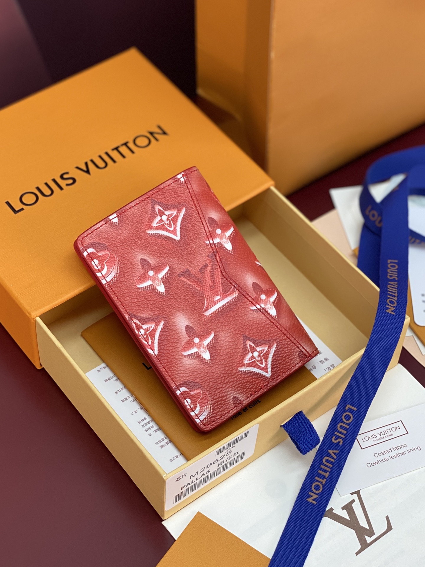 [Louis Vuitton] LV 루이비통 모노그램 포켓 오거나이저 카드 지갑 (코튼 레드)