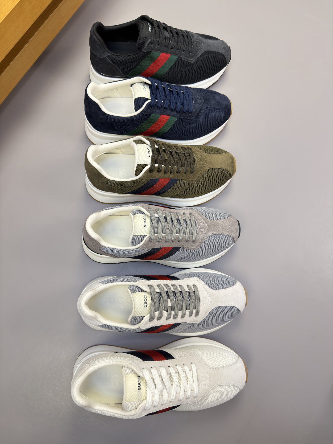 [Gucci] 구찌 프리미엄 스웨이드 & 메쉬 웹 스니커즈 신발