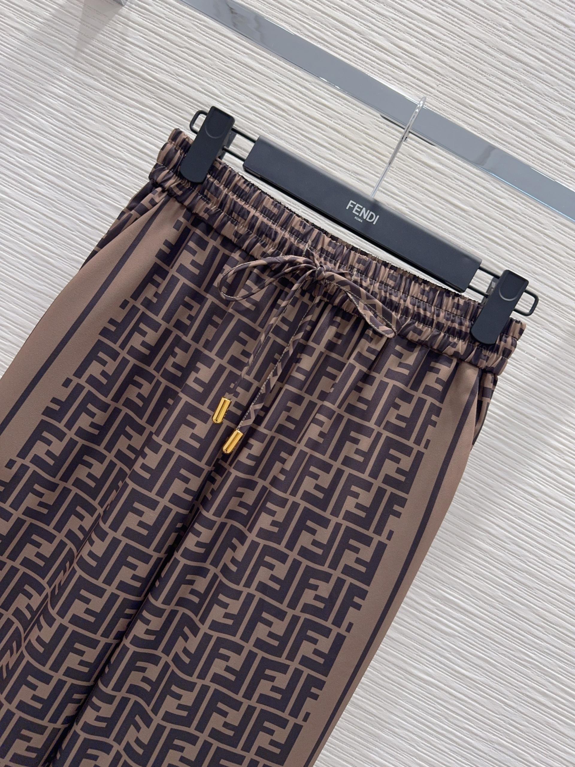 Fendi 펜디 하이엔드 텍스처 와이드 슬랙스 팬츠 바지 의류