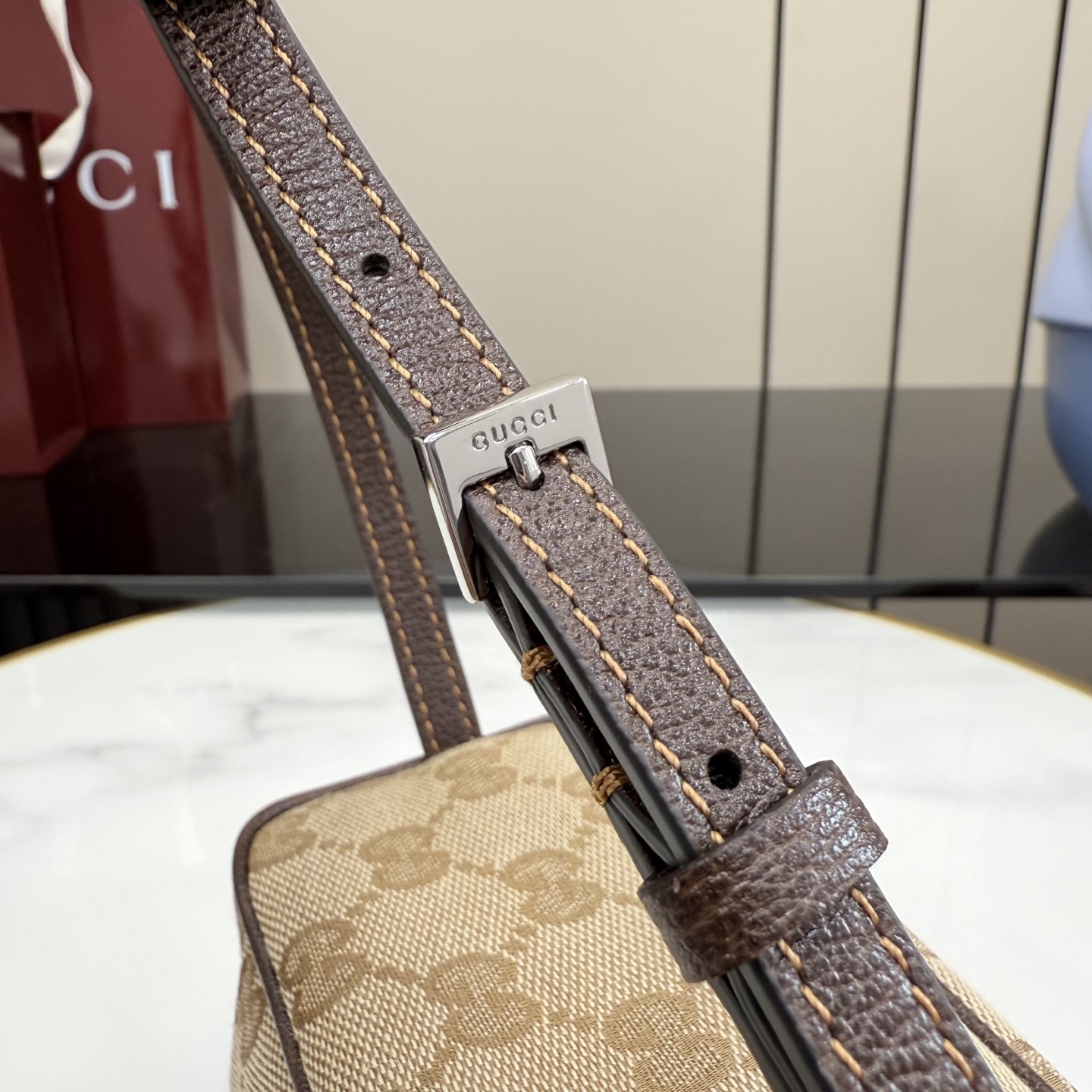 [Gucci] 구찌 Primavera 프리마베라 태그(Tag) GG 캔버스 탑 핸들 미니 백 가방