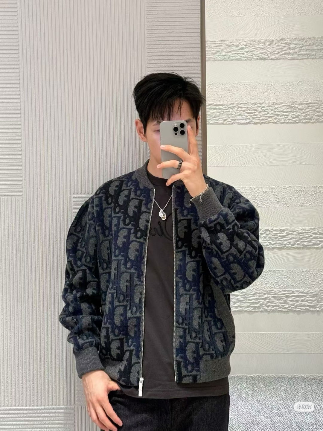 디올(DIOR) 로고 자카드 울 블렌드 니트 집업 재킷 의류