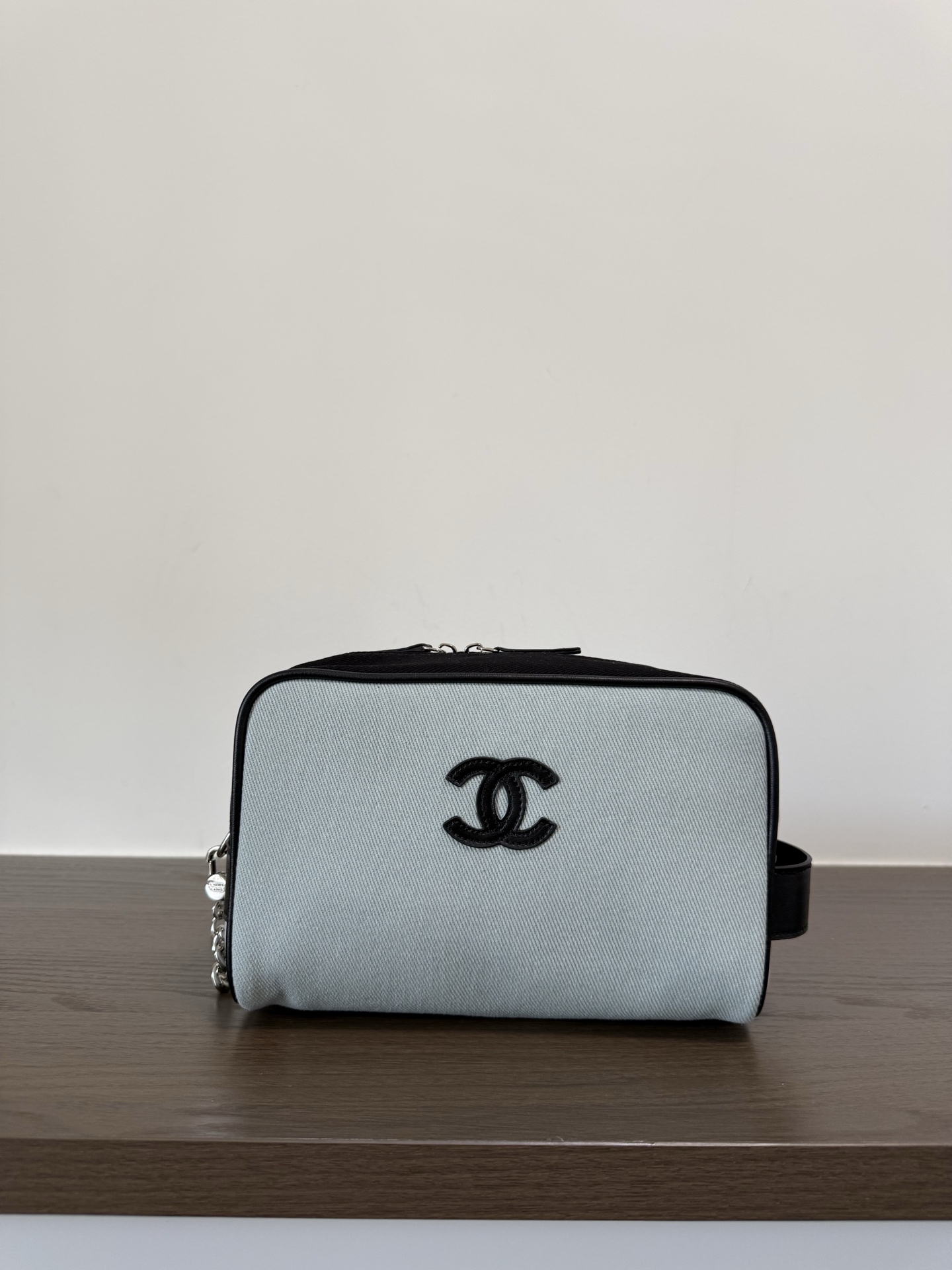 [Chanel] 샤넬 26M Coco Beach 코코 비치 캔버스 코스메틱 파우치 백 가방