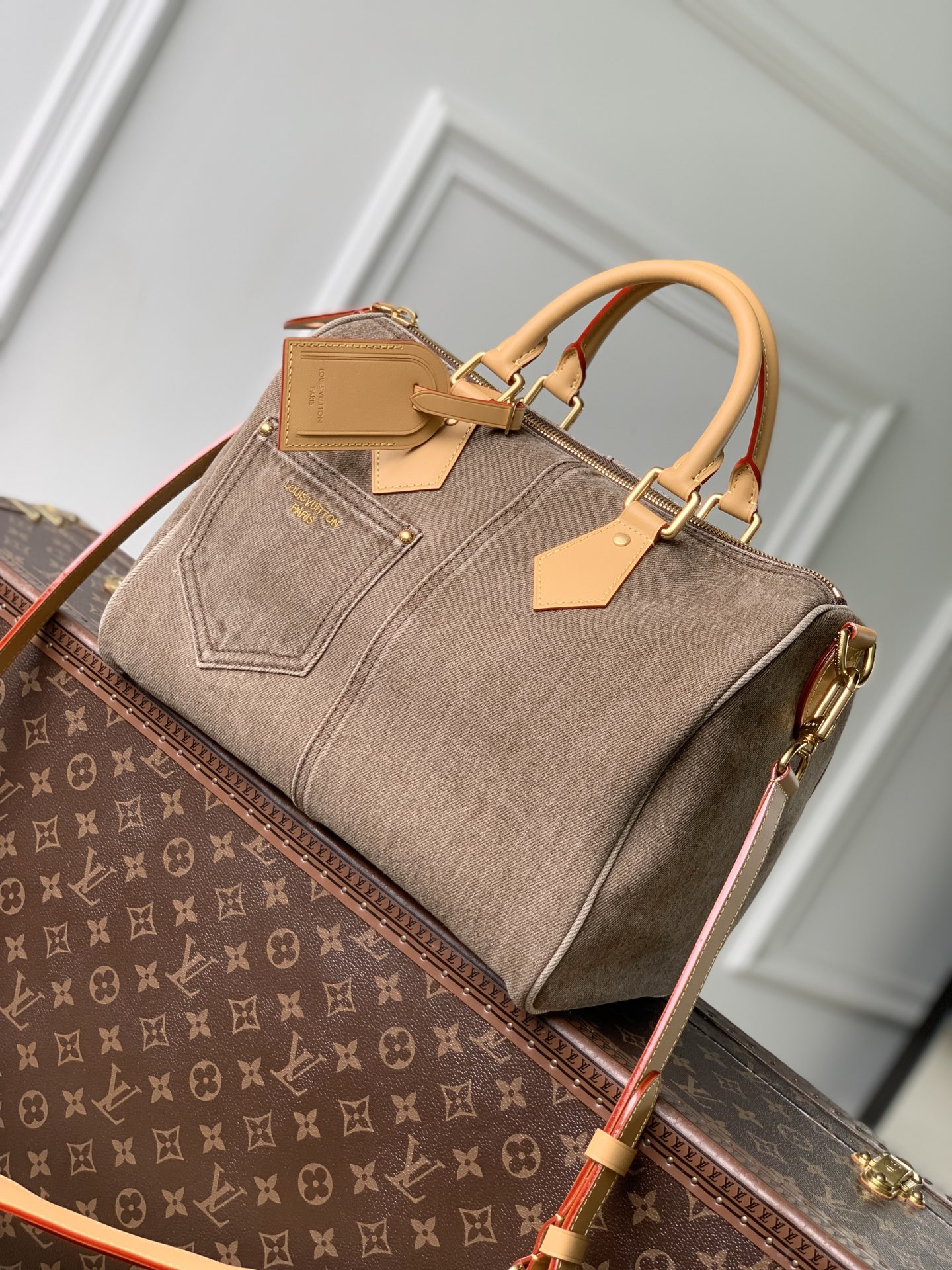 LOUIS VUITTON LV 루이비통 Speedy Bandoulière 스피디 반둘리에 30 백 (워시드 데님) 가방