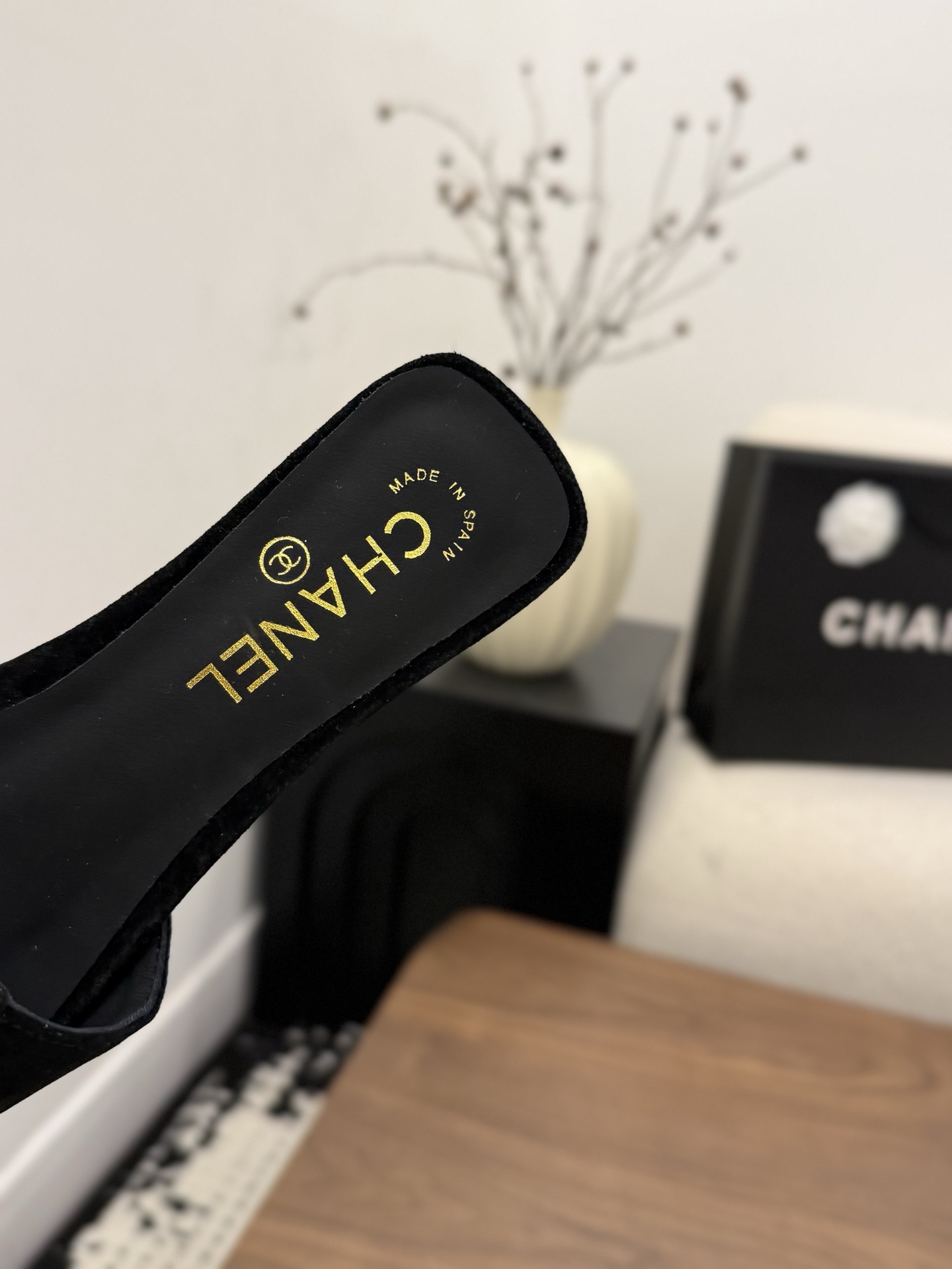 샤넬(CHANEL) 버클 스퀘어토 플랫 슬리퍼 신발