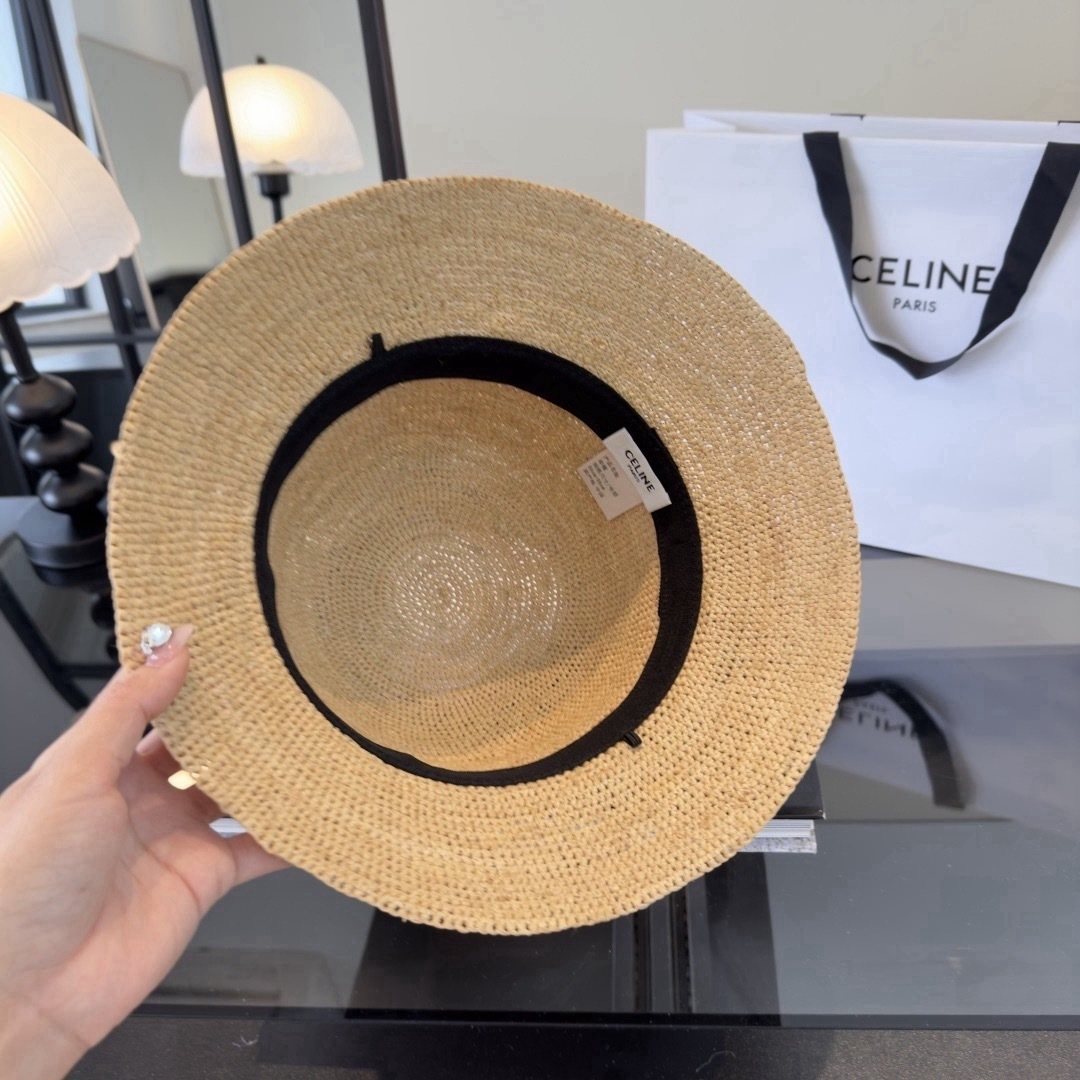 셀린느(CELINE) 라피아 햇 모자