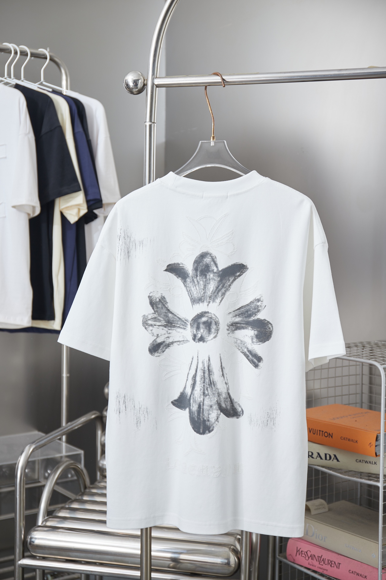 크롬하츠(Chrome Hearts) 레이저 패턴 반팔 티셔츠 상의 의류
