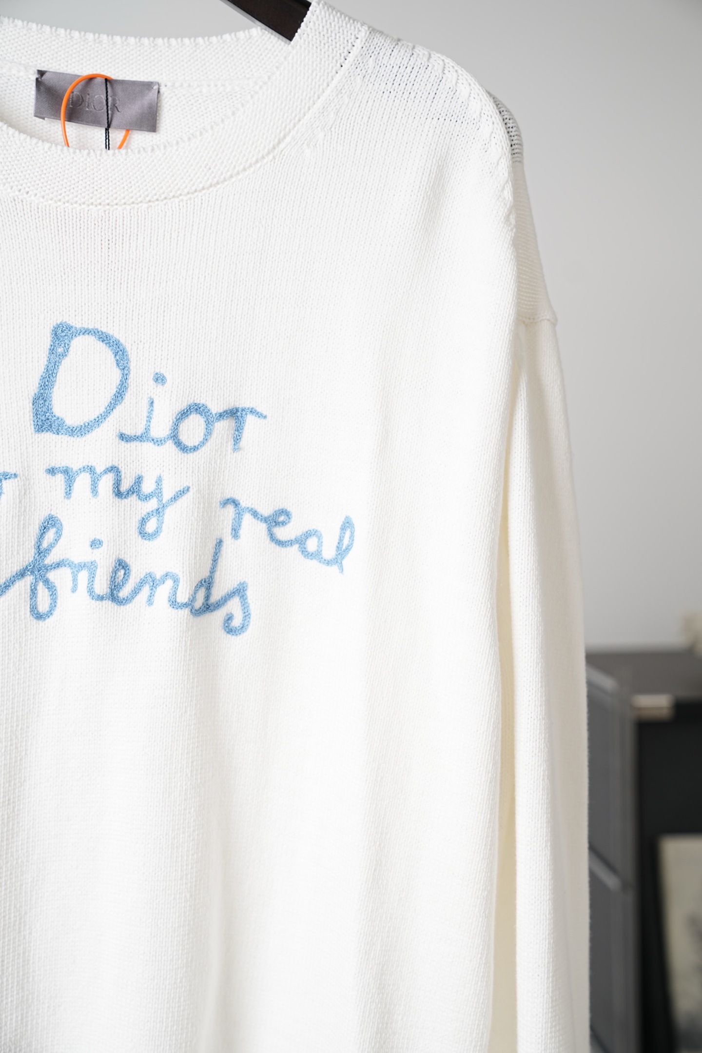 디올(DIOR) 레터링 자수 울 니트 상의 의류