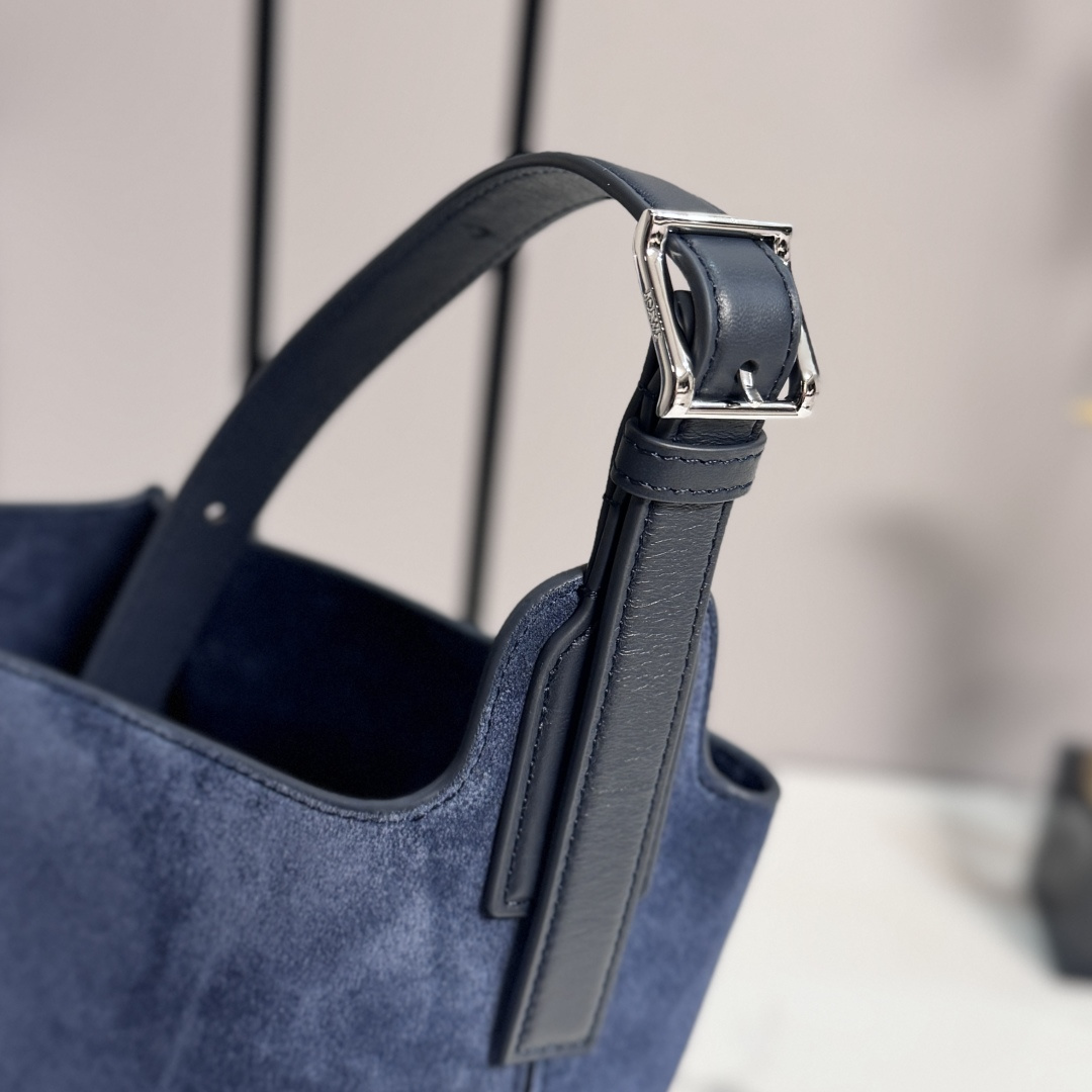 LOEWE 로에베 미디움 스웨이드 & 스무스 콤비네이션 Bilbao 빌바오 트라페즈 버킷 백(652604) 가방