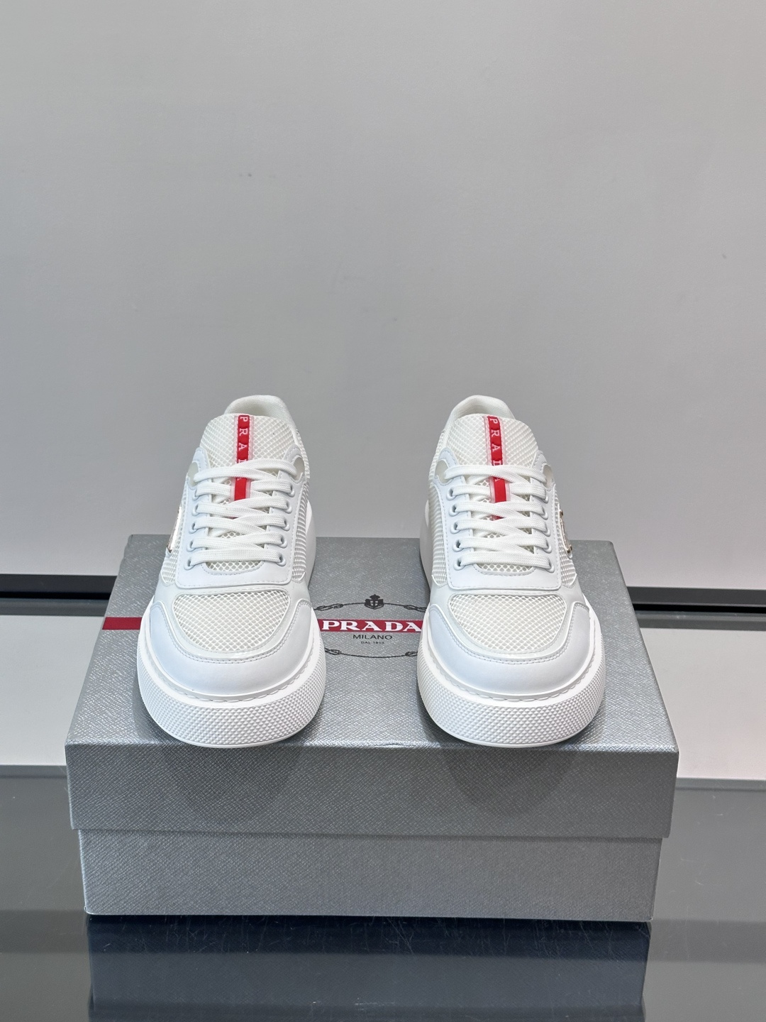 [Prada] 프라다 맨즈 메쉬 믹스 런닝 스니커즈 신발
