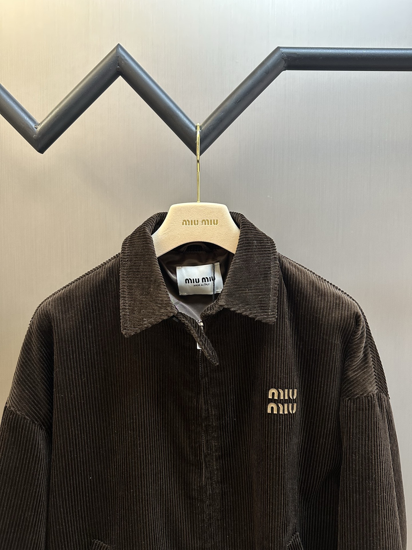미우미우(MIU MIU) 자수 코듀로이 집업 재킷 상의 의류