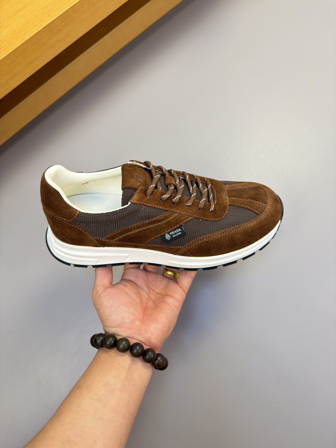 [Prada] 프라다 프리미엄 스웨이드 & 캔버스 콤비 스니커즈 신발