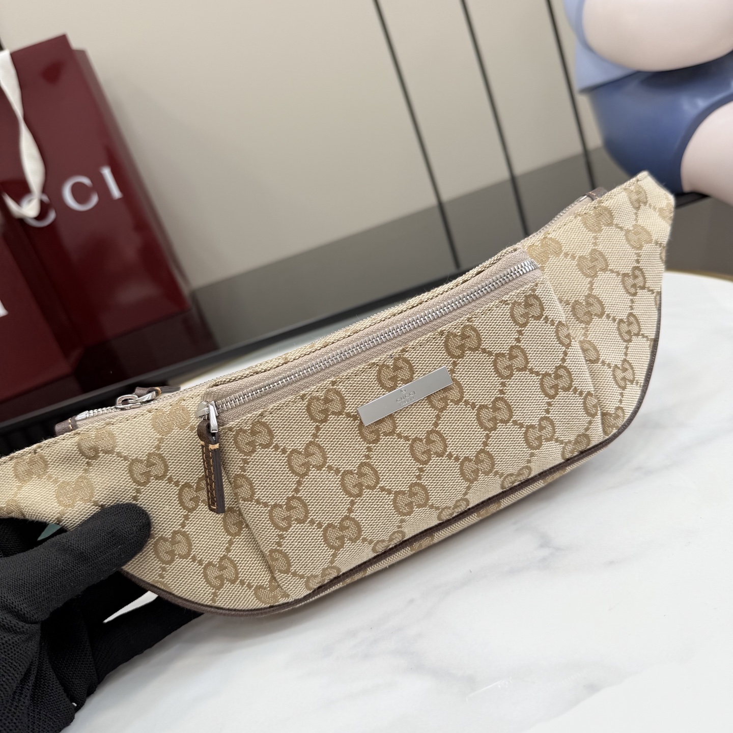 [Gucci] 구찌 Primavera 프리마베라 태그(Tag) GG 캔버스 미니 백 힙색 가방