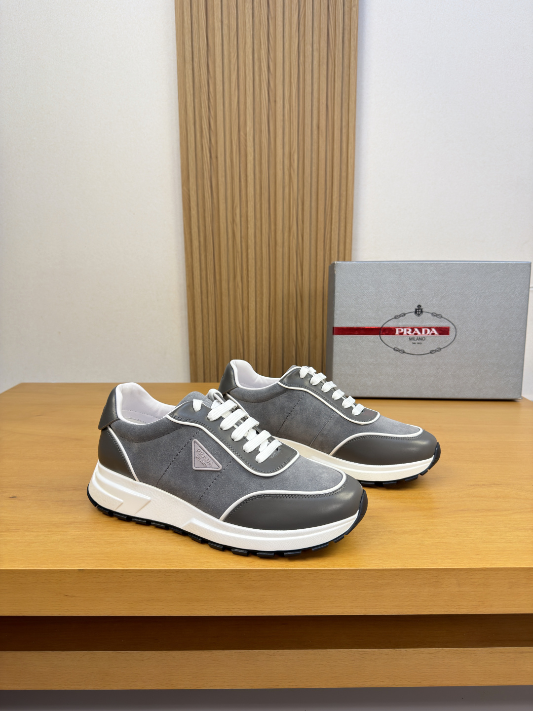 [Prada] 프라다 나파 & 스웨이드 콤비 스니커즈 신발