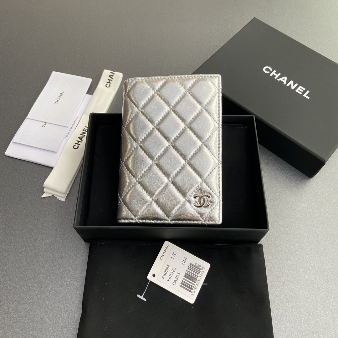 [Chanel] 샤넬 램스킨 퀼팅 패스포트 홀더/여권 지갑