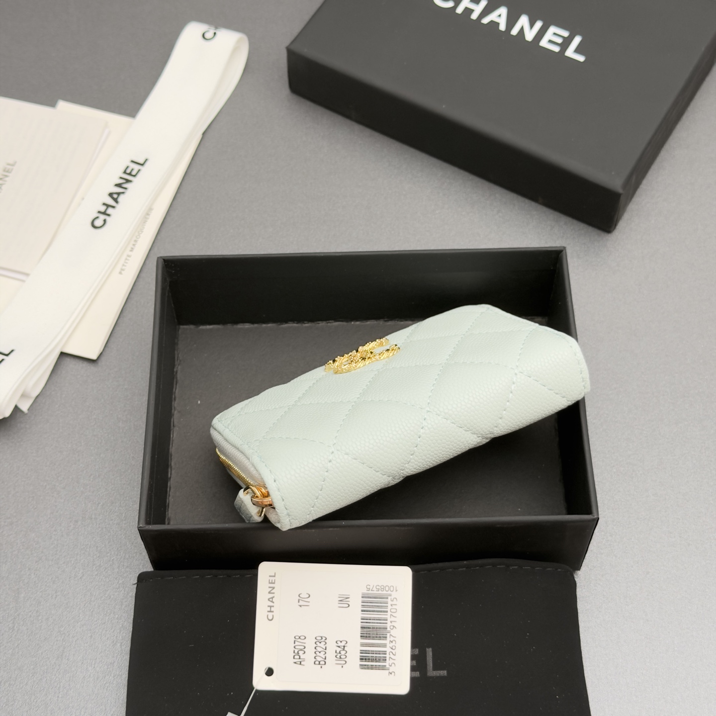 [Chanel] 샤넬 26SS 캐비어 멀티 젬스톤 미니 지퍼 코인 퍼스 지갑