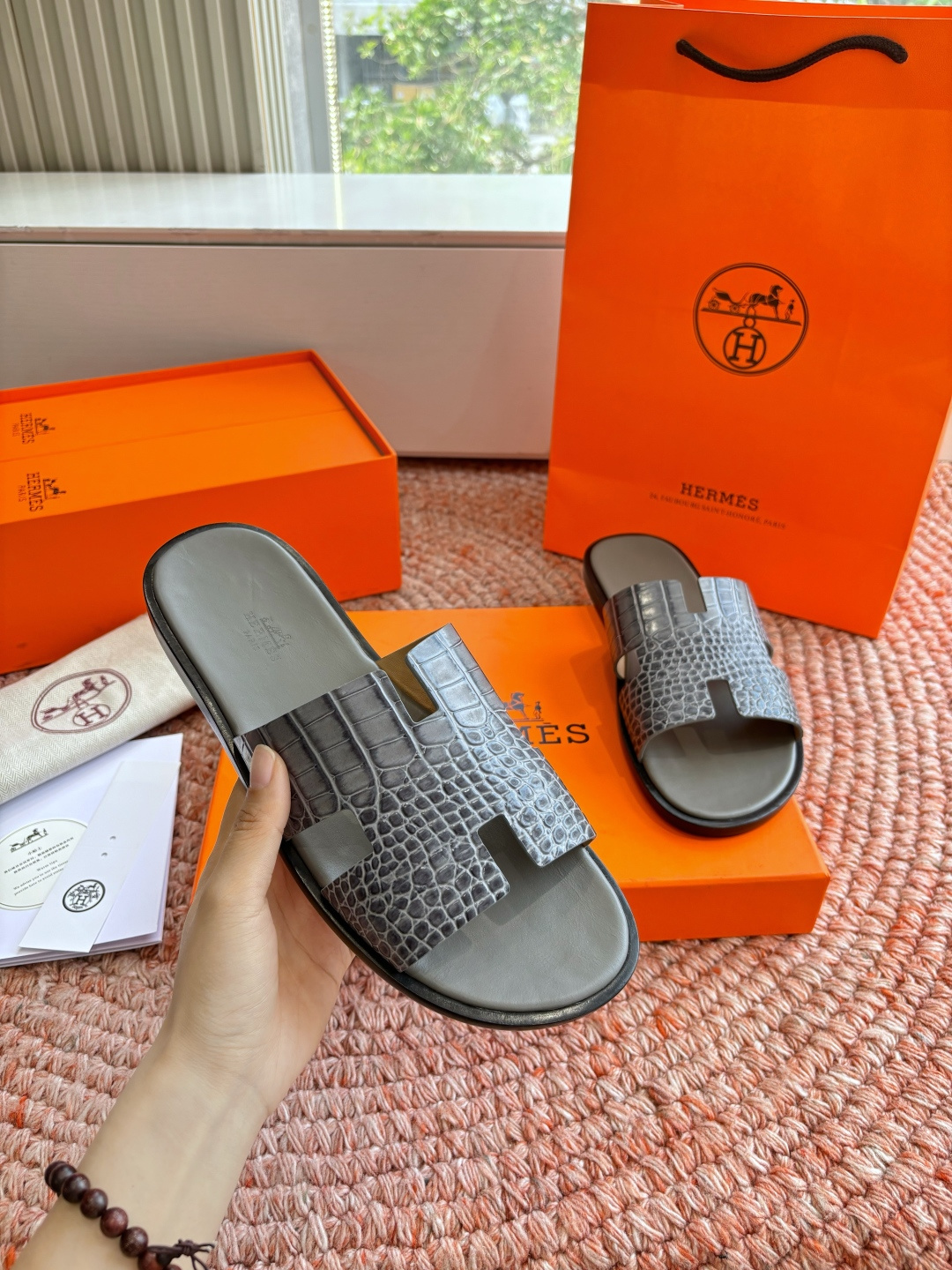 에르메스(HERMES) H 스트랩 슬리퍼 샌들 신발