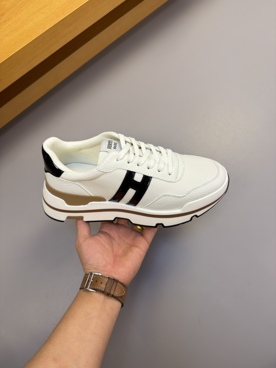 Hermes 에르메스 H 로고 캐주얼 운동화 스니커즈 신발