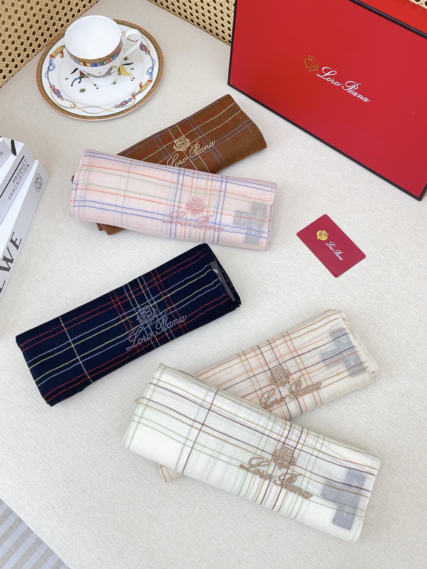 로로피아나(LORO PIANA) 배색 스트라이프 캐시미어 목도리 스카프